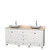 Acclaim 72 In. Double Vanity in White with Top in Ivory with White Carrara Sinks and No Mirrors