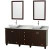 Acclaim 80 In. Double Vanity in Espresso with Top in Carrara White with White Sinks and Mirrors