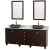 Acclaim 80 In. Double Vanity in Espresso with Top in Carrara White with Black Sinks and Mirrors