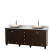 Acclaim 80 In. Double Vanity in Espresso with Top in Carrara White with Ivory Sinks and No Mirrors