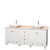 Acclaim 80 In. Double Vanity in White with Top in Ivory with White Sinks and No Mirrors