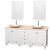 Acclaim 80 In. Double Vanity in White with Top in Ivory with Ivory Sinks and Mirrors