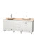 Acclaim 80 In. Double Vanity in White with Top in Ivory with Ivory Sinks and No Mirrors