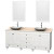 Acclaim 80 In. Double Vanity in White with Top in Ivory with White Carrara Sinks and Mirrors