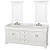 Andover 80 In. Vanity in White with Marble Top in Carrara White with Porcelain Sinks and Mirror