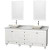 Acclaim 80 In. Double Vanity in White with Top in Carrara White with Bone Sinks and Mirrors