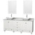 Acclaim 80 In. Double Vanity in White with Top in Carrara White with White Sinks and Mirrors
