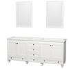 Acclaim 80 In. Double Vanity with Mirrors in White