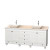 Acclaim 80 In. Double Vanity in White with Top in Ivory with Bone Sinks and No Mirrors
