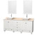 Acclaim 80 In. Double Vanity in White with Top in Ivory with White Sinks and Mirrors
