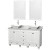 Acclaim 60 In. Double Vanity in White with Top in Carrara White with White Sinks and Mirrors