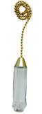 Acrylic Cylinder Pullchain with 12 Inch (30.5 cm) Brass Beaded Chain