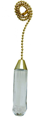 Acrylic Cylinder Pullchain with 12 Inch (30.5 cm) Brass Beaded Chain