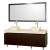 Malibu 72 In. Vanity in Espresso with Marble Top in Ivory with Bone Porcelain Sinks and Mirror