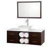 Abba 48 In. Vanity in Espresso with Man-Made Stone Vanity Top in White and Mirror