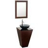 Esprit 20 In. Vanity in Espresso with Glass Vanity Top in Black with Smoke Basin and Mirror