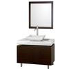 Malibu 36 In. Vanity in Espresso with Marble Vanity Top in Carrara White and Sink