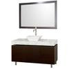 Malibu 48 In. Vanity in Espresso with Marble Top in Carrara White with White Sink and Mirror