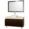 Malibu 48 In. Vanity in Espresso with Marble Top in Ivory with White Porcelain Sink and Mirror