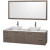 Amare 72 In. Double Vanity in Grey Oak with Man-Made Stone Vanity Top in White and Carrara Sinks