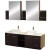 Avara 60 In. Vanity in Espresso with Man Made Stone Vanity Top in White and Medicine Cabinets
