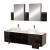 Avara 72 In. Vanity in Espresso with Man Made Stone Vanity Top in White and Medicine Cabinets