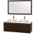 Amare 60 In. Double Vanity in Espresso with Man Made Stone Vanity Top in White and Ivory Sinks