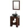 Amanda 22 In. Vanity in Espresso with Glass Vanity Top in Smoke and Glass Sink