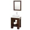 Amanda 22-1/4 In. Vanity in Espresso with Man-Made Stone Vanity Top in White and Mirror