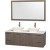 Amare 60 In. Double Vanity in Grey Oak with Man Made Stone Vanity Top in White and Porcelain Sinks