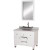 Premiere 36 In. Vanity in White with Marble Top in Carrara White with Black Granite Sink and Mirror