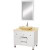 Premiere 36 In. Vanity in White with Marble Vanity Top in Ivory with Ivory Sink and Mirror