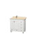 Acclaim 36 In. Single Vanity in White with Top in Ivory with Square Sink and No Mirror