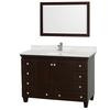 Acclaim 48 In. Single Vanity in Espresso with Top in Carrara White with Square Sink and Mirror