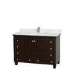 Acclaim 48 In. Single Vanity in Espresso with Top in Carrara White with Square Sink and No Mirror
