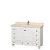 Acclaim 48 In. Single Vanity in White with Top in Ivory with Square Sink and No Mirror