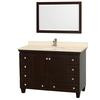 Acclaim 48 In. Single Vanity in Espresso with Top in Ivory with Square Sink and Mirror