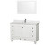 Acclaim 48 In. Single Vanity in White with Top in Carrara White with Square Sink and Mirror