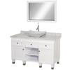 Premiere 48 In. Vanity in White with Marble Vanity Top in Carrara White with Sink and Mirror
