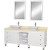 Premiere 72 In. Vanity in White with Marble Top in Ivory with White Porcelain Sinks and Mirrors