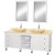 Premiere 72 In. Vanity in White with Marble Vanity Top in Ivory with Ivory Sinks and Mirrors