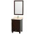 Acclaim Single Vanity in Espresso with Top in Ivory with Square Sink and Mirror