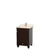 Acclaim Single Vanity in Espresso with Top in Ivory with Square Sink and No Mirror