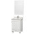 Acclaim Single Vanity in White with Top in Carrara White with Square Sink and Mirror