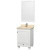 Acclaim Single Vanity in White with Top in Ivory with Square Sink and Mirror
