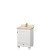 Acclaim Single Vanity in White with Top in Ivory with Square Sink and No Mirror