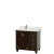 Acclaim 36 In. Single Vanity in Espresso with Top in Carrara White with Square Sink and No Mirror