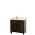Acclaim 36 In. Single Vanity in Espresso with Top in Ivory with Square Sink and No Mirror