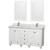 Acclaim 60 In. Double Vanity in White with Top in Carrara White with Square Sinks and Mirrors
