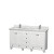 Acclaim 60 In. Double Vanity in White with Top in Carrara White with Square Sinks and No Mirrors